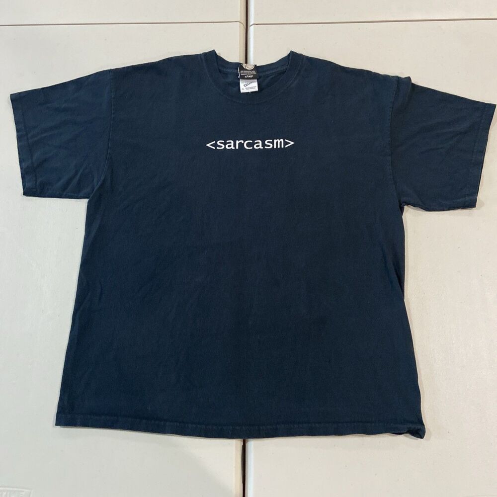 Vintage Think Geek T Shirt Mens XL Black Y2k Tech Tee Sarcasm